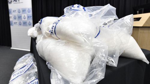 Authorities allege the 313kg seizure, worth $270 million, was heading for Adelaide and was located in steel machinery (AAP).