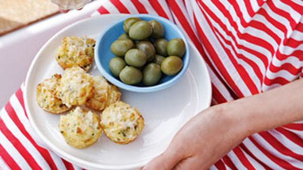 Manchego and olive mini-muffins