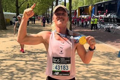 Nedd Brockmann celebrates running win, sharing a picture on Instagram