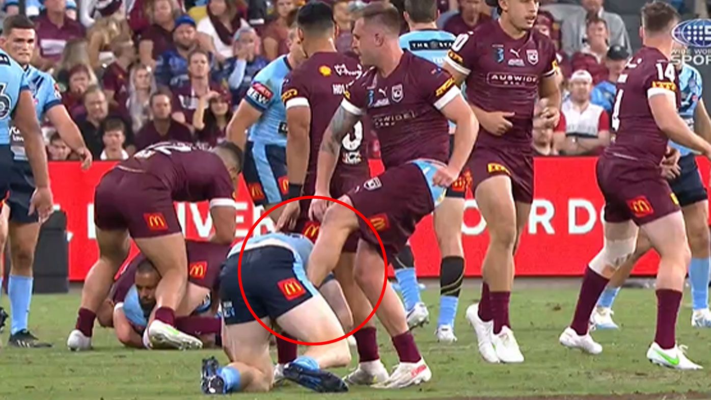 Queensland five-eighth Cameron Munster explains kicking incident with Liam Martin
