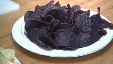 Michigan State University researchers have created a purple potato and turned it into what they're calling 'blueberry chips' 4