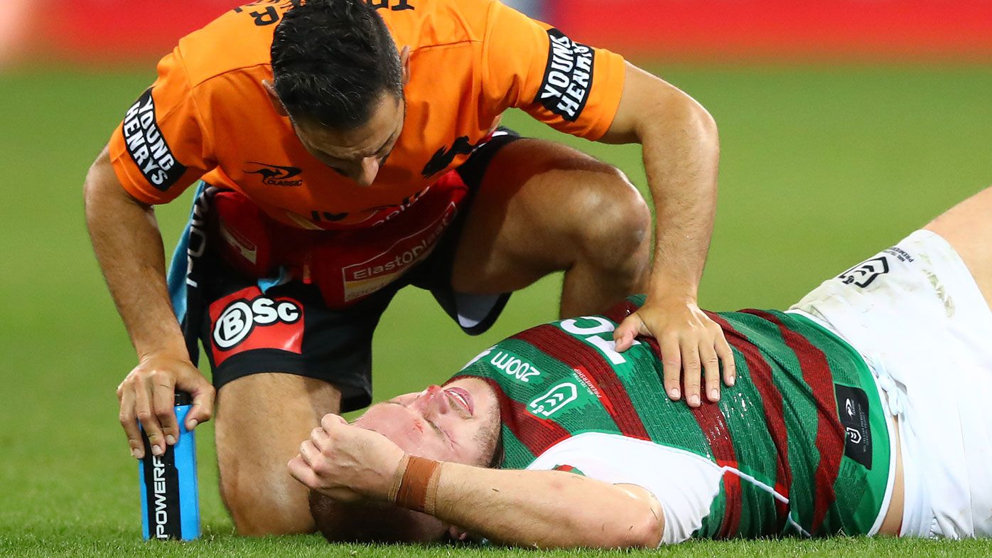 Tom Burgess suffers a concerning neck injury. (Getty)