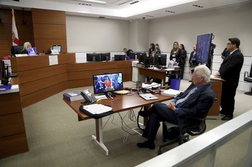 Nikolas Cruz appeared via videolink in the courtroom. Picture: AAP