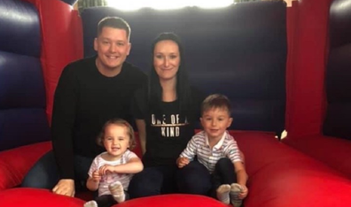 Sam Broadbent with husband Luke and children Jacob and Sienna.