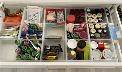 Kmart narrow and small storage compartment with rolls