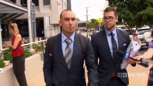 Jamie Ripley with his solicitor Sam Jackson outside court. (9NEWS)