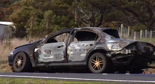 Man dies in fiery crash west of Melbourne