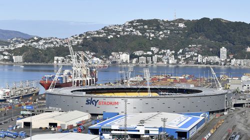 Wellington's Sky Stadium in Wellington, New Zealand 