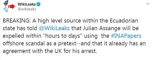 News World Julian Assange Wikileaks Ecuadorian embassy London INA papers leak