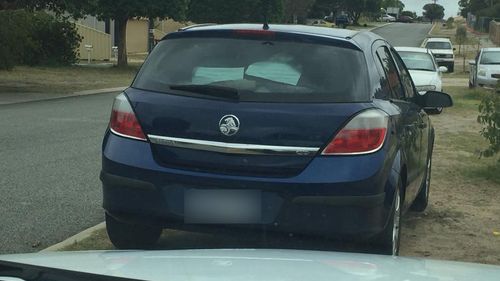 The dog was found inside a car in Balga yesterday afternoon. (Amy Middleton / Facebook)