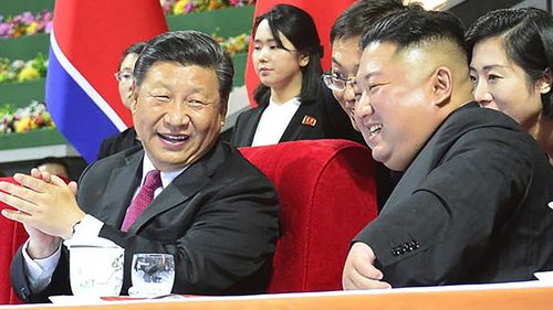 Chinese President Xi Jinping and North Korean leader Kim Jong-un.