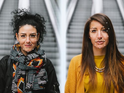 Stock image facial recognition