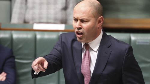 Treasurer Josh Frydenberg during Question Time at Parliament House in Canberra.