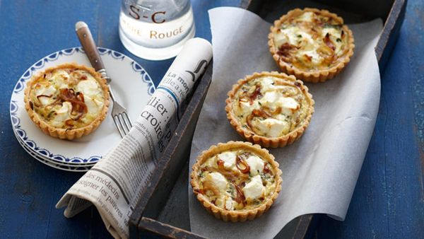 Herb and goat’s cheese tarts