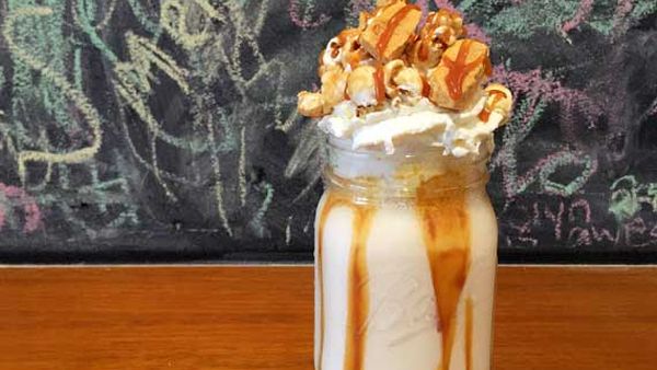 Whisk Creamery's caramello salato milkshake (salted caramel milkshake)