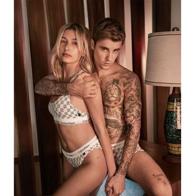 Justin Bieber, Hailey Baldwin, Calvin Klein, ad campaign, underwear