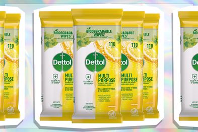9PR: Dettol Biodegradable Antibacterial Multipurpose Surface Cleaning Wipes, Lemon Burst, 4 x 110-Pack