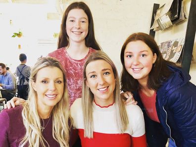 Leane Flynn with her three daughters, who were devastated to learn their mum had cancer.