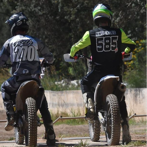 Fellow racer Seth Qualischefski (left) shared a photo of himself and Gordon (right) on their bikes, remarking that he couldn't believe he'd "never get to share a track" with him again. 