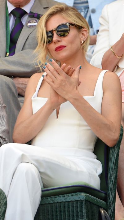 <p>Sienna Miller nailed spectator style at Wimbledon last week, putting everyone else's tennis whites to shame in a Galvan jumpsuit and tortoiseshell shades. However, it was the addition of a blue nail varnish that really lifted the ensemble, with the ocean blue of her fingertips contrasting perfectly with a bold red lip. We've rounded up eight of the best statement blues to shop now.</p>