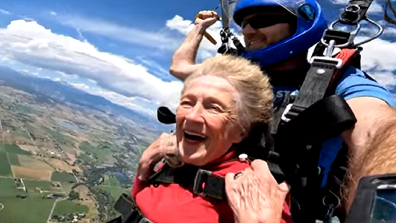 grandmother skydiving record following husbands death