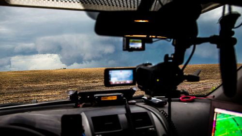 Shaw can stream the deadly storms live from a safer distance. (Supplied, Daniel Shaw)