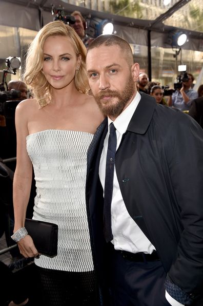 Charlize Theron and Tom Hardy attend the Mad Max: Fury Road Hollywood premiere at TCL Chinese Theatre in 2015.