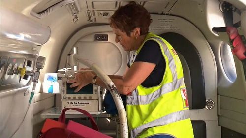 Maureen Roberts, 70, attended to one final emergency today before she retires from the NSW Air Ambulance after 37 years of service. Picture: 9NEWS.