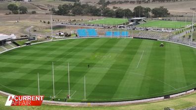 Locals in Mount Barker, which is nestled in the Adelaide Hills with a population of around 21,000, are going all out to transform their modest oval into a fully fledged AFL venue.