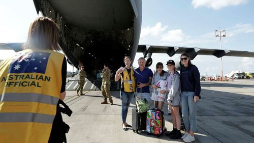 One of the Australian families being repatriated home from Israel.