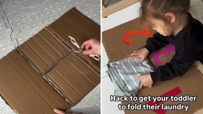 Mum shares simple hack to get her toddler to help fold laundry