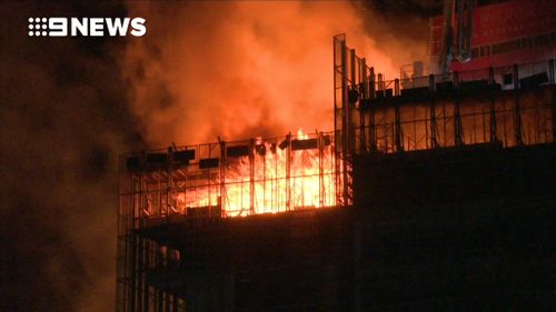 Fire tore through four storeys, NSW Fire &amp; Rescue said. (9NEWS)