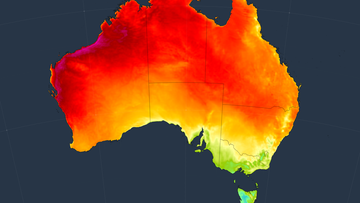 A hot air mass moving across Western Australia.