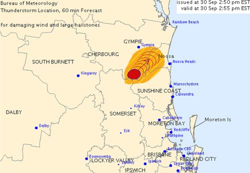 Severe thunderstorm warning issued for Sunshine Coast and surrounding areas