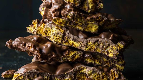Chocolate-coated honeycomb by Kirsten Tibballs