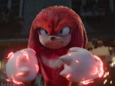 Knuckles (Idris Elba) in Sonic The Hedgehog 2 from Paramount Pictures and Sega. Photo Credit: Courtesy Paramount Pictures and Sega of America.