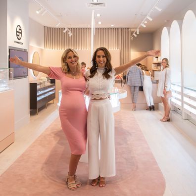 Hannah and Rachel Vasicek at the opening of their Melbourne CBD flagship store.