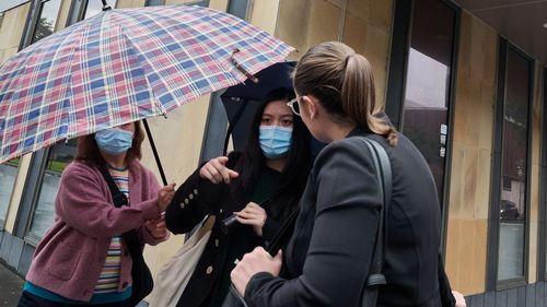 Monique Kieuoanh Nguyen leaves the Parramatta District Court in Sydney.