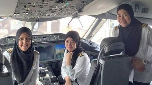 All-female crew flies to country women can't drive in