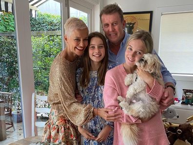 Jessica Rowe and Peter Overton celebrating Christmas with their daughters. 