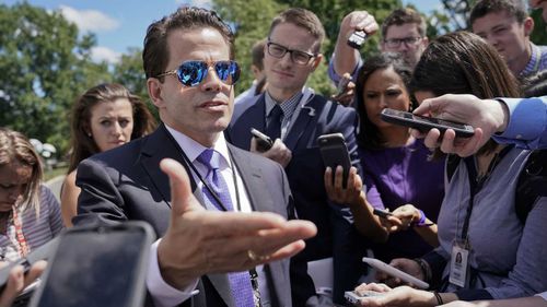 Anthony Scaramucci speaks to reporters. (AAP)