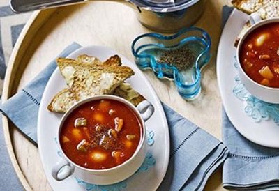 Wednesday: Tomato, bean & bacon soup