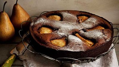 Recipe:&nbsp;<a href="http://kitchen.nine.com.au/2016/05/05/15/20/flourless-chocolate-cake-with-pear-macadamia-and-creme-chantilly" target="_top">Flourless chocolate cake with pear, macadamia and creme chantilly</a>