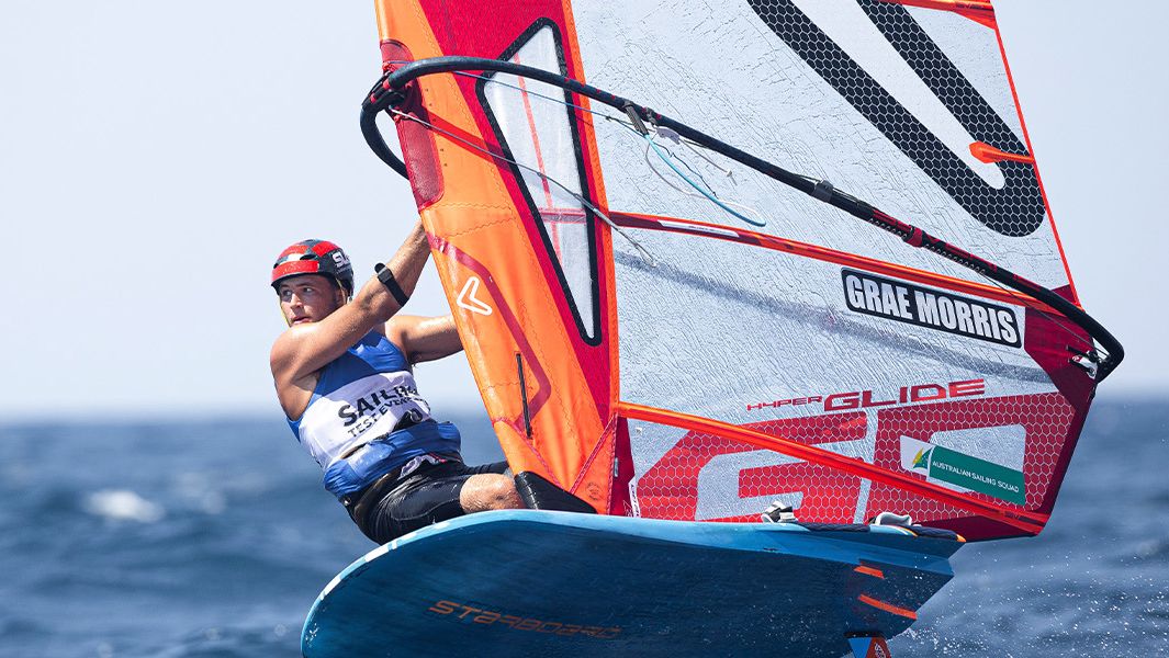 Australia&#x27;s Grae Morris in France for the Paris 2024 sailing test event.