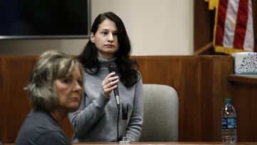 Gypsy Rose Blanchard takes the stand during the trial of her ex-boyfriend Nicholas Godejohn, Nov. 15, 2018, in Springfield, Mo.  