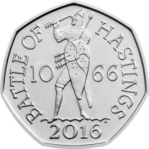 The Battle of Hastings 50p piece is one of the most common coins in circulation in the UK.