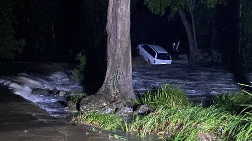 The driver of this car made a lucky escape near Caboolture, Queensland.