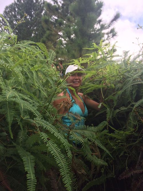 Ms Nikolic walking through the jungle. Picture: Facebook