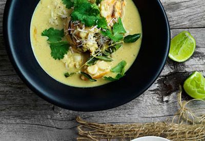 Lobster in coconut broth with Indian aromatics