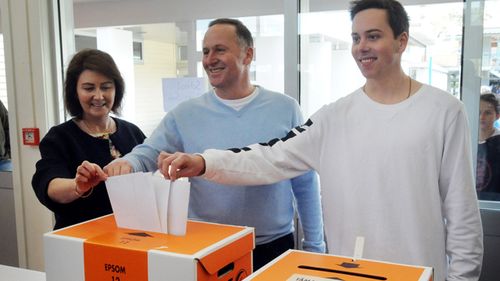 John Key with wife Bronagh and son Max, casting their votes at the 2014 election.